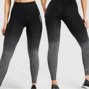 GYMSHARK Womens Adapt Ombre Seamless Legging Black Marl‎